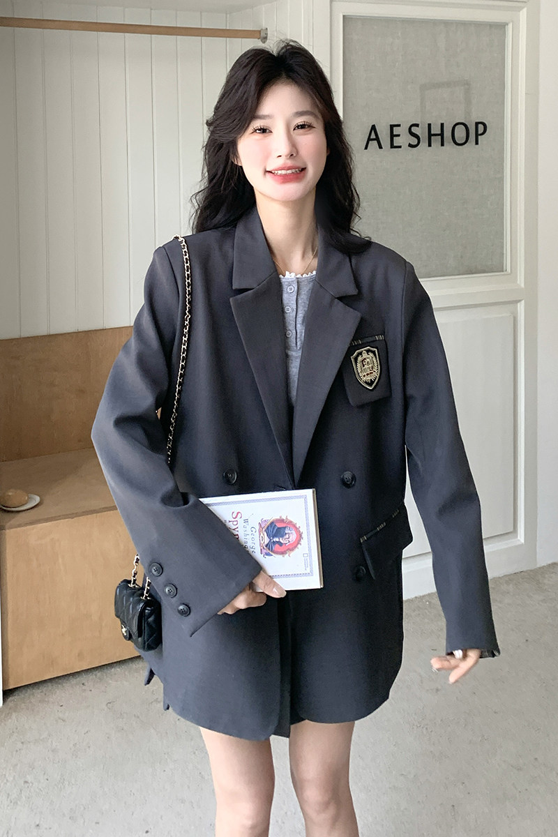 灰色学院风西装套装裙女2025春新款时尚减龄一整套穿搭jk裙两件套,女装套装/套裙,浙宝210（原浙宝191）