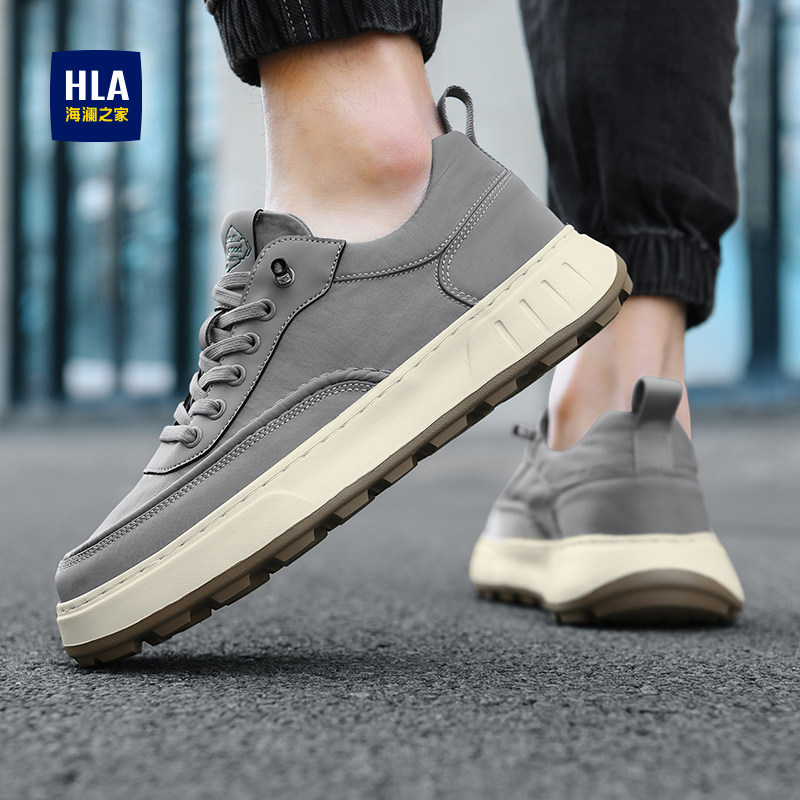 海澜之家男鞋春季帆布鞋一脚蹬2026新款透气百搭厚底老北京布鞋子