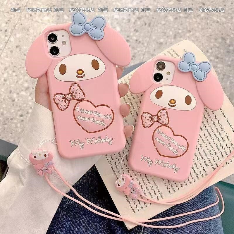 苹果13/4s/6s/12手机壳iPhone13/4s/7p/8p美乐蒂5s/7代卡通xr/x壳
