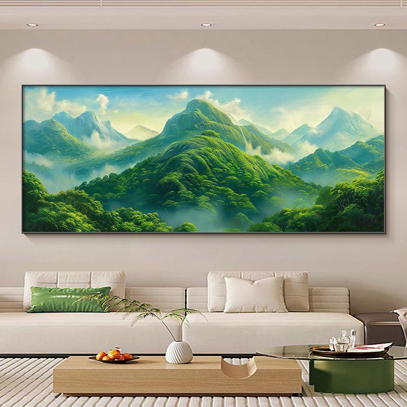 背有靠山客厅装饰画青山图有山无水沙发背景墙挂画现代简
