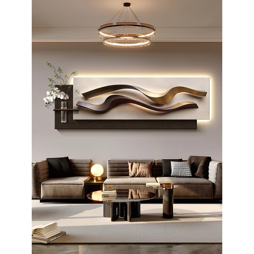 意式轻奢客厅装饰画极简抽象画沙发背景墙挂画大气高级感壁画新款