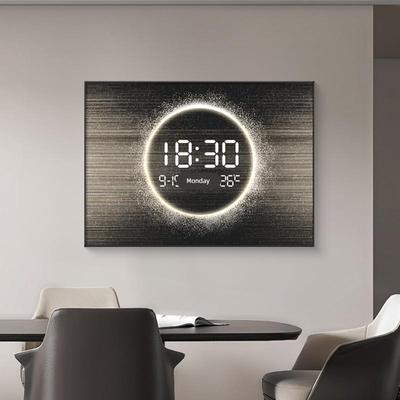 带钟表电表箱装饰画2025新款轻奢高级感遮挡配电箱电闸盒时钟挂画