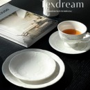 TEXDREAM织梦 ins浮雕纯白西餐盘高颜值家用甜品盘餐具咖啡杯 法式