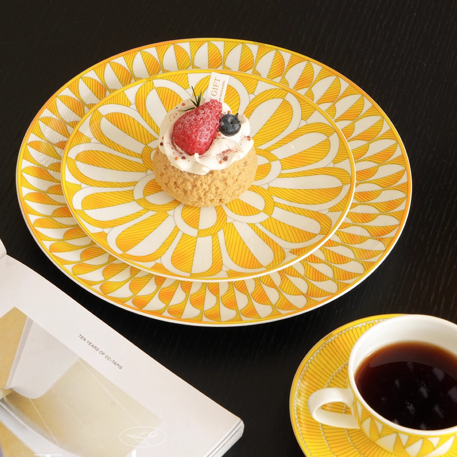 TEXDREAM织梦 Pierre柠檬黄 陶瓷餐具套装欧式轻奢大牌甜品西餐盘