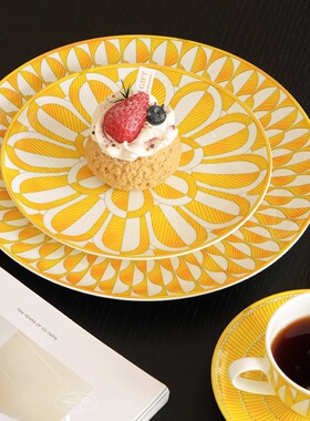TEXDREAM织梦 Pierre柠檬黄 陶瓷餐具套装欧式轻奢大牌甜品西餐盘