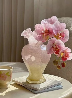 texdream织梦人鱼姬中古花瓶法式餐桌玻璃家居摆件轻奢简约仿真花