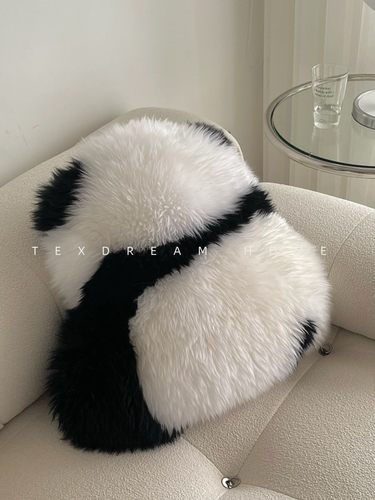真羊毛花花同款背影靠垫沙发抱枕