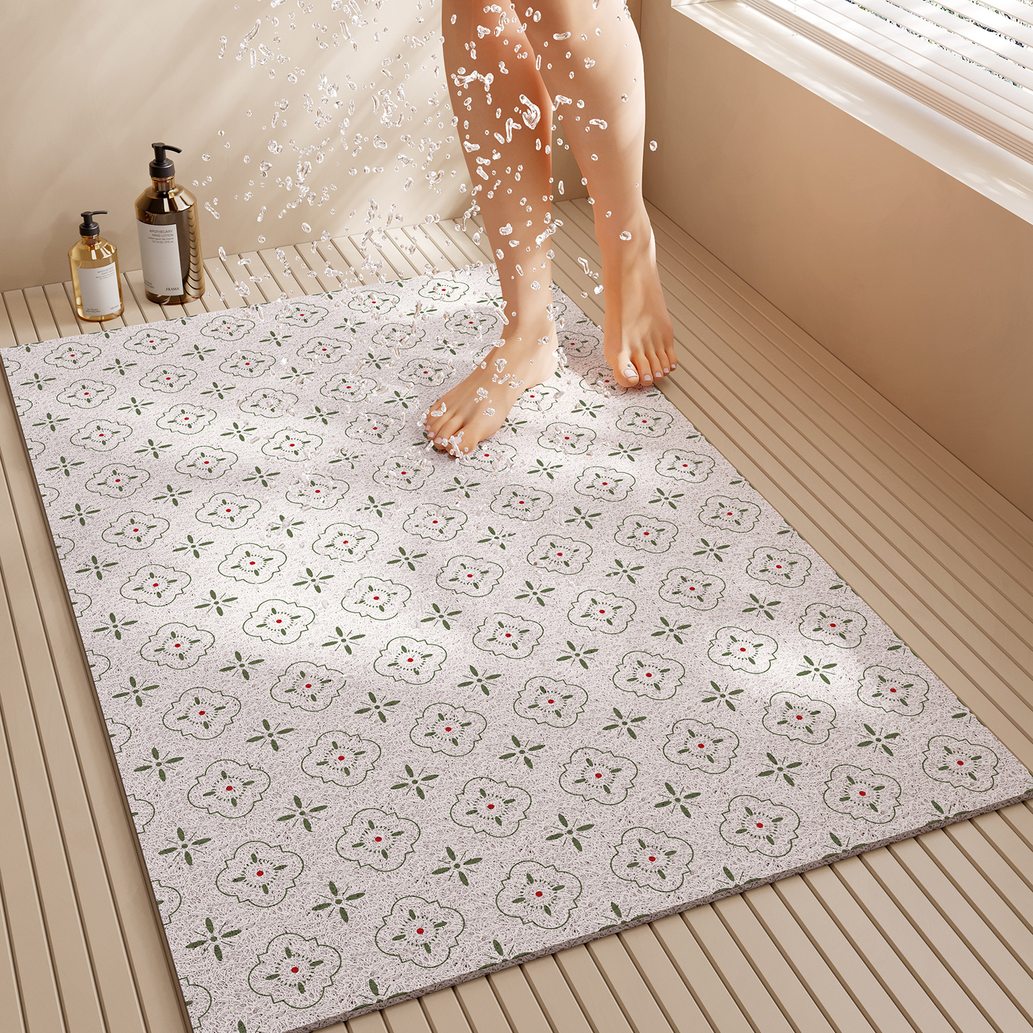 纯色浴室洗手间防滑垫淋浴间洗澡专用防摔脚垫老人儿童隔水地垫