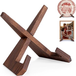 实木钟表支架时钟架相框底座盘子支架圆盘展示架cd架相册画框托架