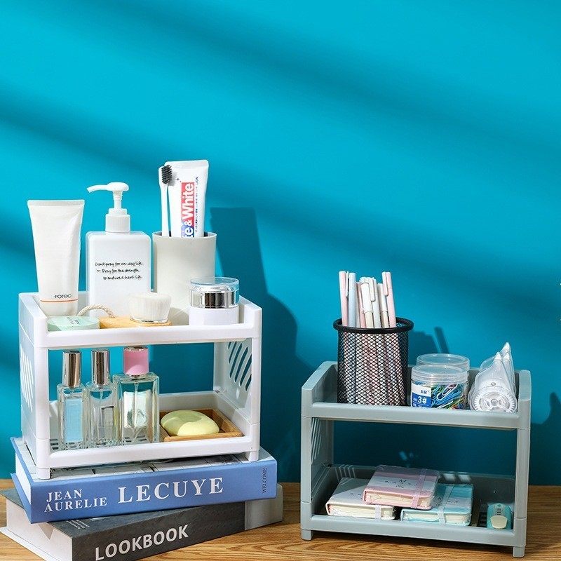 桌面存储架风格简单的文具双层存储和组织架简单的女孩宿舍台面架