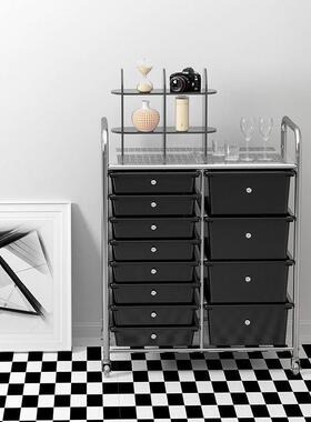 g8多层收纳柜抽屉式多功能置物架家用夹缝收纳柜子储物黑色