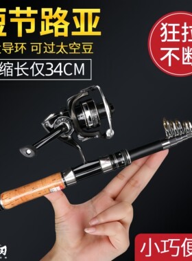路亚伸缩迷你小型鱼竿套装水滴轮路亚竿纺车轮远投全套短节小海竿