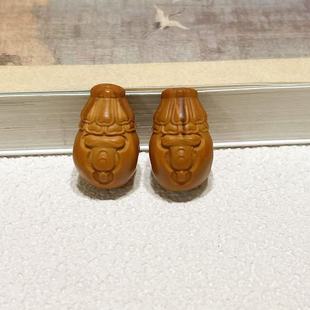 龙头橄榄核三通配饰文玩手串佛头核雕单籽一体DIY配件