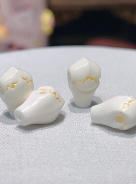 文玩驼骨雕刻碑石背闪电纹三通文玩三通手串搭配配饰项链手持三通