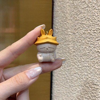 榉木拼接芭比檀小兔子diy配件手工手绳手链串珠挂件手串文玩饰品