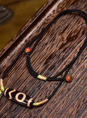 天然玛瑙宝瓶天珠挂坠锁骨链息增怀珠天珠吊坠毛衣链藏式文玩项链