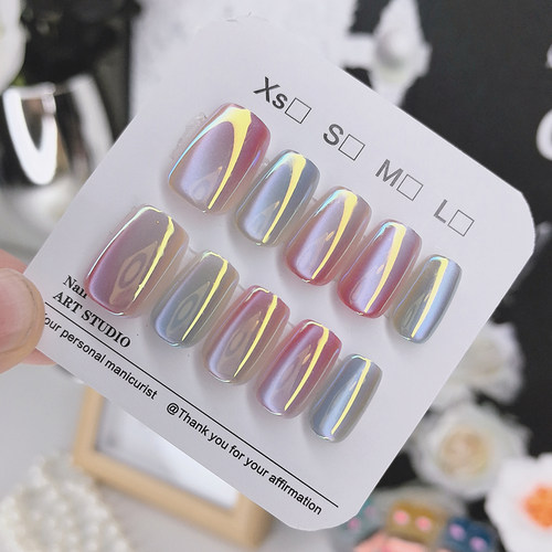 穿戴甲2025新款高级感七彩闪亮