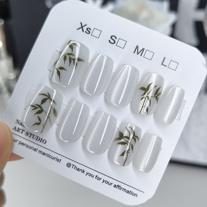 高级感穿戴甲短款手工甲猫眼