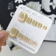 穿戴甲2025新款高级感脚指甲浅绿猫眼脚趾甲贴片指甲贴片显白甲片