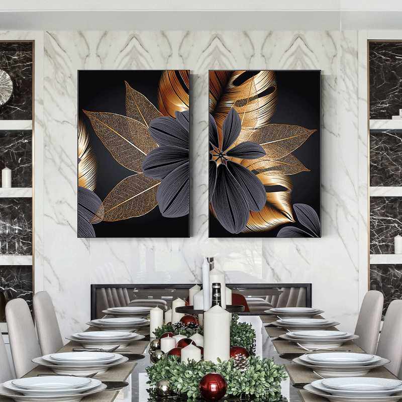 新款直销轻奢酒店装饰画壁画叶子植物高清喷绘帆布画挂画外贸热销,家居饰品,油画,淘宝优惠券,粉丝福利购,淘宝优惠卷