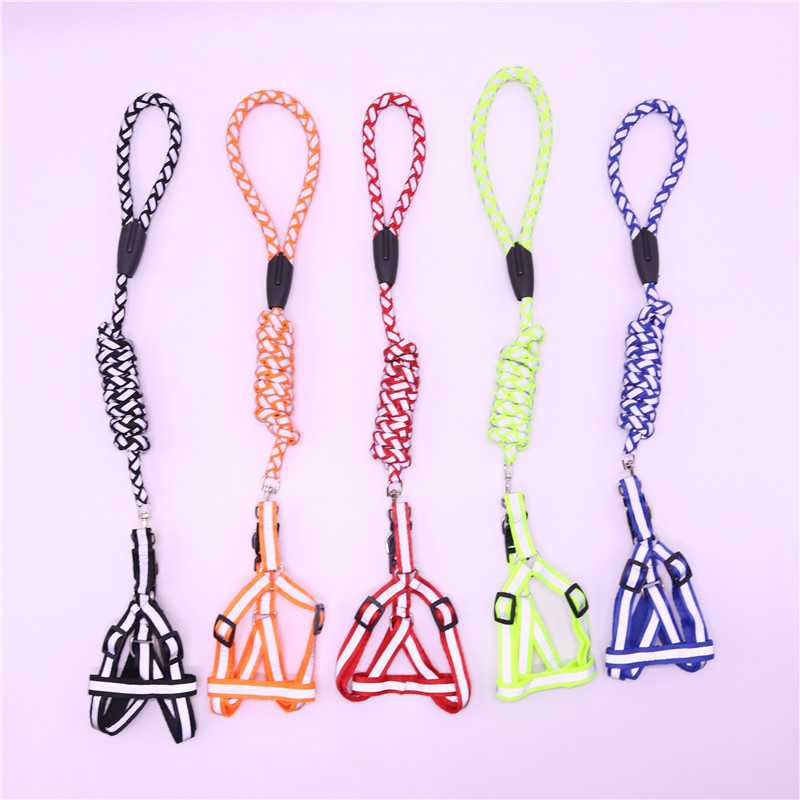 新款直销宠物用品牵引狗绳反光狗链子夜光牵引绳涤纶大中小型犬8
