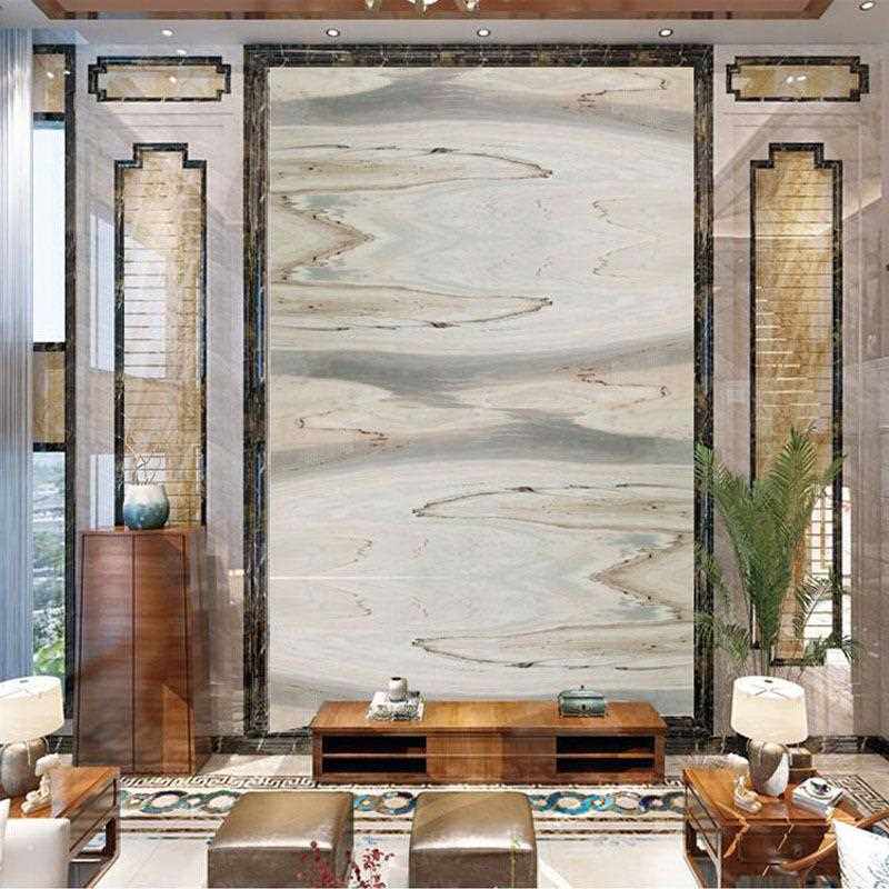 新款直销意大利白金沙天然石材电视背景墙山水纹楼梯大理石圆方桌