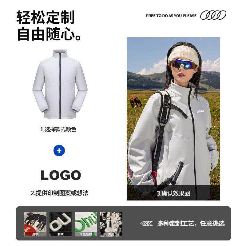 新款直销端防静电立领轻薄冲锋衣定制服刺绣印制logo商务工衣外套