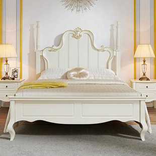 新款 全实木女孩公主床1.8米女生卧室白色2.0单人儿童 直销轻奢欧式