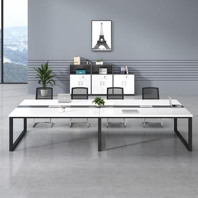 新款直销办公家具小型会议桌椅组合简约现代钢架会议桌长方形洽谈