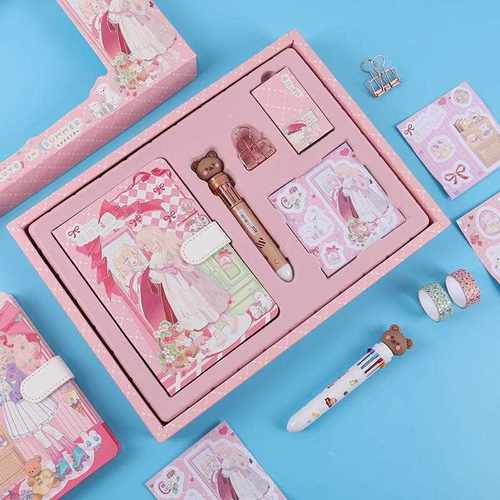 新款直销手账本套装礼盒中小学生开学生日礼物全套手账本大礼包创