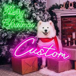 新款直销跨境北美站圣诞节霓虹灯节日装饰led霓虹灯字母灯Merry C