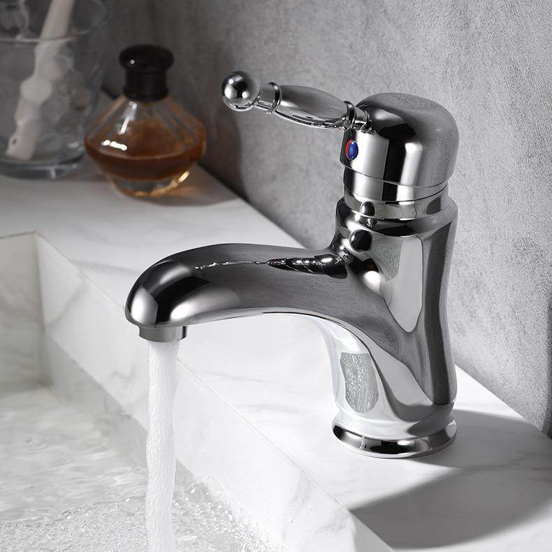 新款直销全铜冷热水龙头 酒店商场卫生间水龙头单柄面盆龙头