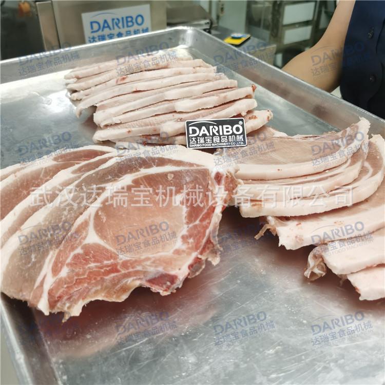 *冷冻鳕鱼三文鱼切片机 牛黄瓜条里脊肉切片机 砍猪排牛排设备