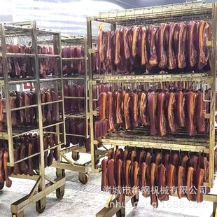 供应2车500公斤香肠加工熏蒸炉 设备 四川腊肉全套做肠