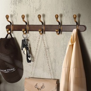 挂衣钩进门玄关衣服挂钩入户门后新中式实木墙上衣帽钩壁挂墙壁