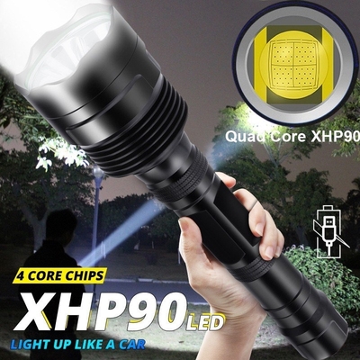 LED Flashlight Xhp90-Torch Powerful Super-Bright Waterproof-