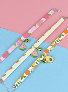Cute Print Dog Collar Nylon Personalized Pet Cat Tag Collar