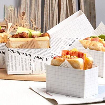 Paper Bread Bag Sandwich Bag White Box Wrapping Paper