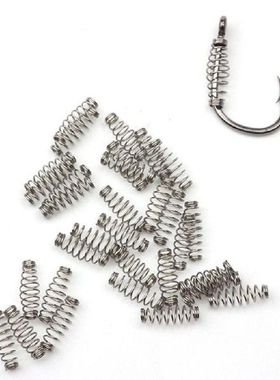 100pcs Fishhooks Barbed Fishing Hook Stainless Steel Spring