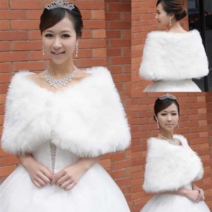 Bolero Faux Wrap Warm Wedding Fur Elegant Fashion Ivory Shaw
