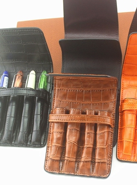 Handmade Leather Pen Case Pencil Bag Fountain Sleeve Bag Vi