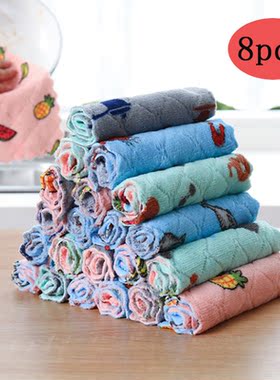 8PCS Kitchen Microfiber Towel Absorbent Dish Cloth