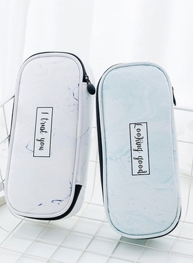 Creative Big Marble Pencil Cases Kawai Leather Pencilcase C