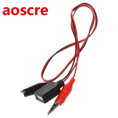 Copper Alligator Clips with Wire Female USB Connector Test L