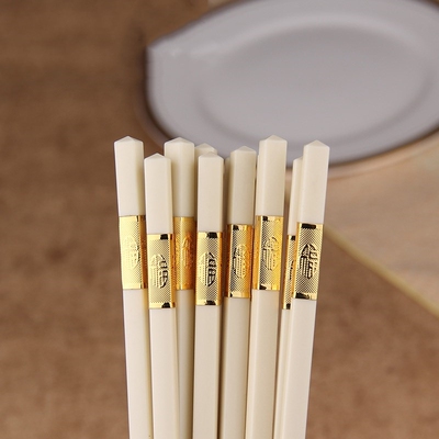 5pairs Korean Chopsticks Japanese Chopstick Set White Gold F