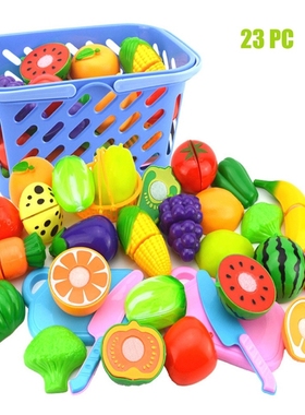 Kids Pretend Role Play Kitchen Fruit Vegetable Food Toy Cutt