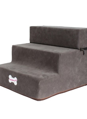 3 Tiers Steps Pet Dog Stairs Step Flannel Dog Detachable