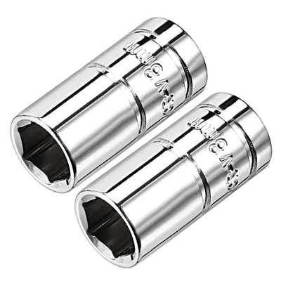 *2Pcs 1/4-inch Drive 8mm Cr-V 6-Point Shallow Socket Mirror