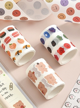 Kawaii Expression Bear Washi Tape Decorative Adhesive Dot Ma