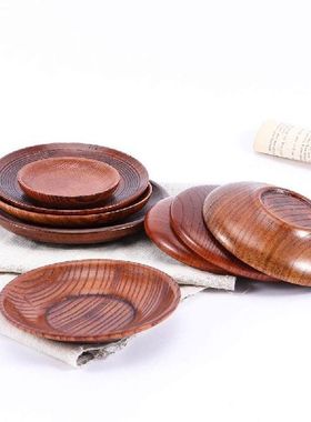1 Pcs Round Tableware Small Wooden Plate Kitchen Bread